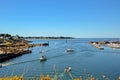 Concarneau`s Harbour and its Medieval part Ville Close which is a walled town on a long island in the centre of the harbour.