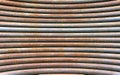 Concave light blue rusty iron pipe background texture Royalty Free Stock Photo