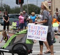 Concealed Carry sign in parade in small town America Royalty Free Stock Photo