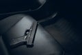 Concealed gun in car Royalty Free Stock Photo