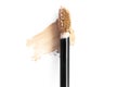 Concealer brush for face makeup isolated on white background. Liquid foundation, decorative cosmetics. Foundation face make-up