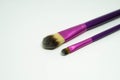 Concealer brush and foundation brush in pink purple handle