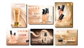 Concealer Cream Promotional Banners Set Vector