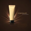 Concealer or foundation beige tube ad poster.