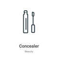 Concealer outline vector icon. Thin line black concealer icon, flat vector simple element illustration from editable beauty
