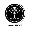 concentrate icon, black vector sign with editable strokes, concept illustration Royalty Free Stock Photo