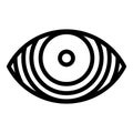 Concentrated eye icon, outline style