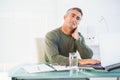 Concentrated man working with laptop Royalty Free Stock Photo