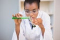 Concentrated scientist doing scientific experiment Royalty Free Stock Photo