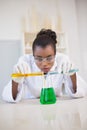 Concentrated scientist doing scientific experiment Royalty Free Stock Photo