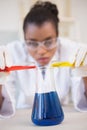 Concentrated scientist doing scientific experiment Royalty Free Stock Photo