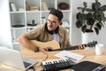 Musician playing guitar Royalty Free Stock Photo
