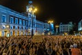 Concentration of the feminist movement in repudiation of all feminicides in the Sol square in Madrid Royalty Free Stock Photo