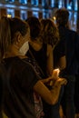 Concentration of the feminist movement in repudiation of all feminicides in Sol square, Madrid. Royalty Free Stock Photo