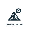 Concentration icon. Monochrome simple icon for templates, web design and infographics Royalty Free Stock Photo