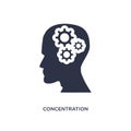 concentration icon on white background. Simple element illustration from brain process concept