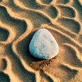 Concentration symbol stone on sand curves