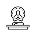 Black line icon for Concentrations, attention and yoga