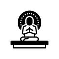Black solid icon for Concentrations, attention and meditation