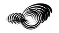 Concentric Black Swirl Pattern Vector Illustration, Abstract Design, vector design Generative AI Royalty Free Stock Photo