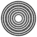 Concentric circle element made of rectangles. Geometric circle d