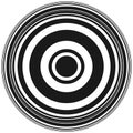 Concentric circles abstract circular pattern. Geometric monochrome pattern with radial / radiating circles, rings Royalty Free Stock Photo