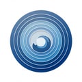Concentric circles create a swirling pattern in shades of blue, transitioning from dark Royalty Free Stock Photo