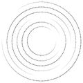 Concentric circles with dashed lines. Circular spiral element