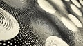 Concentric circles and dotted patterns create a striking abstract black and white textured background Royalty Free Stock Photo