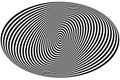 Concentric circles forming a spiral. Ovals, ellipses pattern