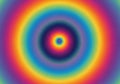 Concentric circles in a gradient rainbow spectrum radiating from a Royalty Free Stock Photo