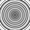 Concentric circles pattern. Abstract monochrome-geometric illust