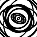 Concentric circles pattern. Abstract monochrome-geometric illustration.