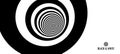 Concentric circles pattern. Black and white design with optical illusion. Abstract striped background. Vector illustration Royalty Free Stock Photo