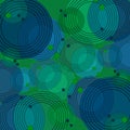 Concentric circles pattern blue green purple with black outlines Royalty Free Stock Photo