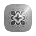 Concentric Circles Pattern with 3D Illusion Effect on Square Button Royalty Free Stock Photo