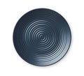 Concentric circles plate, Empty dark blue ceramic plate in wavy pattern, View from above isolated on white background Royalty Free Stock Photo