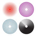 Concentric circles, radial lines pattern. Pain circle Royalty Free Stock Photo