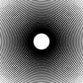 Concentric circles, radial lines patterns. Monochrome abstract Royalty Free Stock Photo