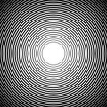 Concentric circles, radial lines patterns. Monochrome abstract