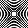 Concentric circles, radial lines patterns. Monochrome abstract Royalty Free Stock Photo