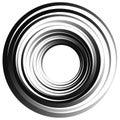 Concentric circles. Radiating, radial circles monochrome abstrac