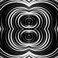 Concentric circles, rings abstract pattern. Monochrome geometric Royalty Free Stock Photo