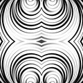 Concentric circles, rings abstract pattern. Monochrome geometric Royalty Free Stock Photo