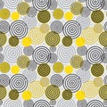 Concentric circles seamless pattern. Ornamental meditative repeated background.