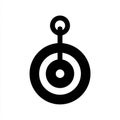 Concentric Circles Target Symbol Black Icon Isolated On White Background With Small Ring Above Royalty Free Stock Photo