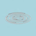 Concentric circular lines in a flat design form a spiral pattern on a Royalty Free Stock Photo