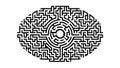 Concentric Circular Maze Vector, Brain Teaser Pattern, vector design Generative AI Royalty Free Stock Photo