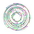 Concentric circulating, circle line and point. Abstract vortex line and dot background. Illustration for design