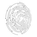 Concentric circulating, circle line and points. Abstract vortex line background. Vector illustration for design your website